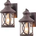 2-Pack Outdoor Wall Lights, Porch Lights, Waterproof Outdoor Wall Sconce, Exterior Light Fixture Bronze Finish with Clear Glass Shade for Garage Patio Front Door Balcony, 12in. (11.5in.)