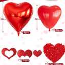 Happy Anniversary Balloon Decorations Set, Red Heart Balloons with Rose Petals, Happy Anniversary Banner, Couple Bear Balloon and Heart Hanging String, Romantic Decor for Valentine's Day,Special Night