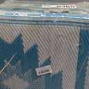 Outdoor Rug 6x9 ft for Patios Waterproof Reversible Plastic Straw Rug Patio Mat Clearance Outdoor RV Camping Mat Outside Area Rug Carpet for Porch,Deck,Camper,Balcony,Backyard (Geometry-teal)