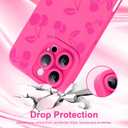 KANGHAR for iPhone 16 Pro Max Case Cute Cherry Hot Pink Design Cover for Girls Women Soft TPU Shockproof Anti-Scratch Protective Aesthetic Phone Case for iPhone 16 Pro Max 6.9 Inch