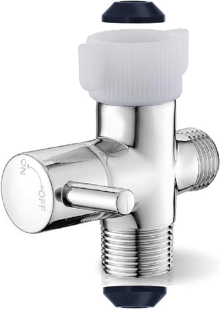 Handheld Bidet Sprayer for Toilet,Brass Bidet T Adapter with Shut,3 Way 7/8" x 7/8" x G1/20.8" or 20mm,Metal T Valve for Bidet(Bidet T Valve Adapter)
