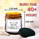 HIWX Best Uncle Scented Candle, Fathers Day Birthday Christmas Gifts for Uncle, Uncle Gifts from Niece, Best Uncle Gifts, Uncle Birthday Lavender,Vetiver, Sandalwood Scented 8oz Holders Candles Jar