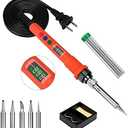 Soldering Iron Kit, 120W LED Digital Soldering Kit, 110V Welding Tools, Smart Temperature Control [356℉-932℉] - Extra 5pcs Tips - Auto Sleep & Temp Calibration - C/F