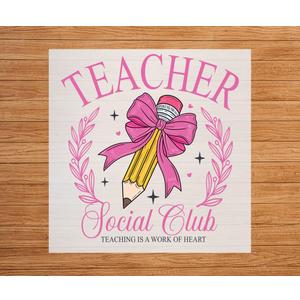 Kneaotoaji Teacher Wooden Sign Gifts - Teacher Office Decor, Teacher Appreciation Gifts, Inspirational Teacher Social Club Wooden Box Signs for Office Tabletop Shelf Desk Decor 5x5 Inch