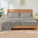 GOKOTTA 5 Pcs Split King Sheets Set for Adjustable Bed with Elastic Corner Straps, 16" Deep Pocket Sleep Number Sheets - Brushed Microfiber Polyester - Soft, Breathable, Wrinkle-Free - Grey