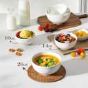 MALACASA 26 oz Porcelain Soup Bowls, White Ceramic Cereal Bowls for Kitchen 6 inch Bowls Set of 6 for Oatmeal Salad Fruit Rice Dishwasher and Microwave Safe, Series Regular