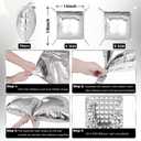 36pcs Metallic Silver Square Foil Balloons Wall Backdrop with 79pcs Balloon Garland Arch Kit, Double Sided Balloon for Bachelorette Baby Shower Birthday Anniversary Graduation Party Decorations