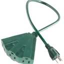MaxWorks Heavy Duty 3-Foot Extension Cord, 16/3 SJTW, Triple Tap 3-Outlet Adapter, 125V/13A/1625W, ETL Listed, Indoor/Outdoor Use, Green (80697)