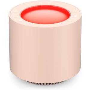 Dimmable Nursery Night Light: Red Light Therapy Sleep Sound Machine with 38 Soothing Sounds & Calming Womb Soother Memory Function, White Noise Sound Machine with Timer for Baby Adult Gift (Peach) (PN-01)