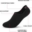 2 x VOROLO No Show Socks for Womens,Low Cut Ankle Non Slip Flat Boat Invisible Liner Cushion Athletic Socks (Black)
