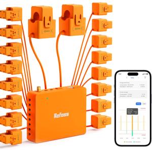 Smart Home Energy Monitor with Real-Time Accurate Energy Consumption Tracking, Supports Home Assistant, Electricity Usage Monitor with Local Control, Open API & Web UI, Solar Metering, ETL Certified (Orange+White)