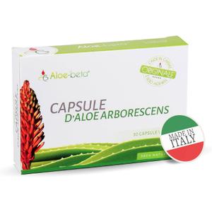 ALOEBETA Aloe Arborescens Natural Power Capsules - 100% Organic Aloe Supplement, Stimulates Immune Defenses, Antioxidant, Detoxifying - Vegan, No GMO, Gluten-Free, no Sugar