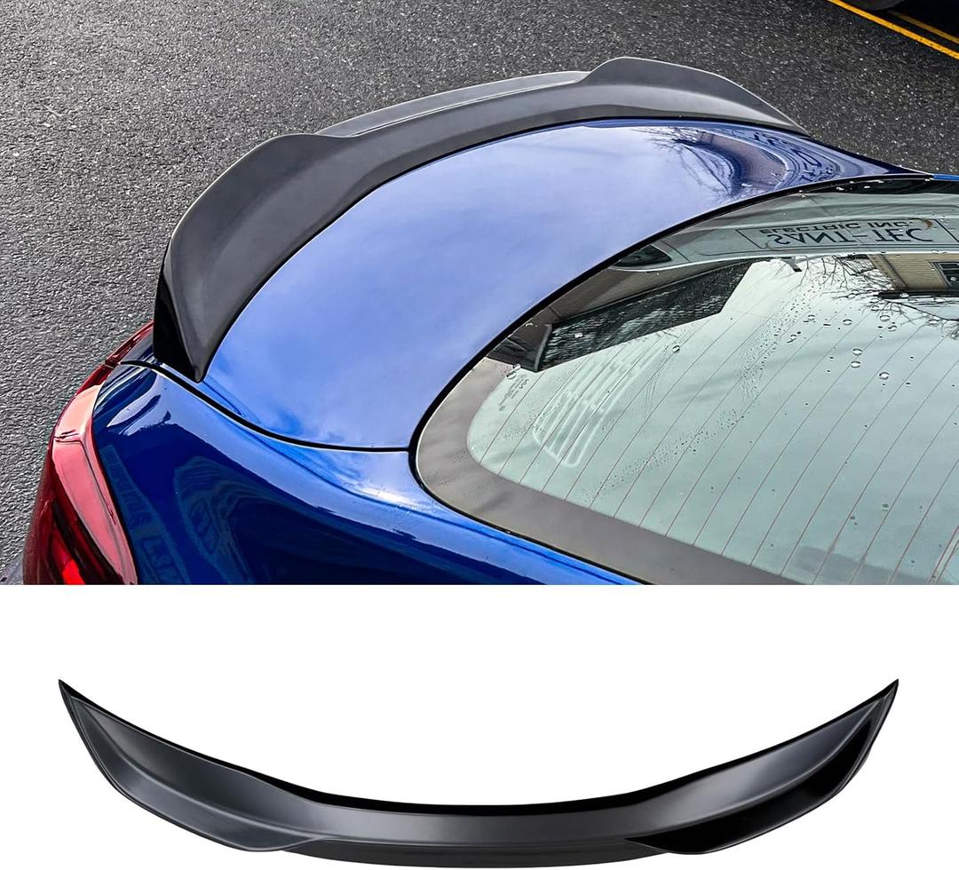 Spoiler Wing Compatible with 2019-2024 Kia Forte Sedan Rear Spoiler Trunk Rear Spoiler Wing Lip ABS Plastic for 2023 Forte Accessories (Glossy Black)