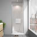 Frameless Pivot Shower Door 24"-26" W x 72" H, Swing Shower Glass Doors with Nano Explosion-Proof Film Tempered Glass 1/4"(6mm) Reversible Installation, Brushed Nickel Finish