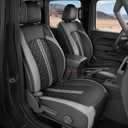 for Jeep Wrangler Seat Covers JL 4 DR with Rear Cup Holder 2018 2019 2020 2021 2022 2023 2024 2025 2026, Custom Fit Car Seat Covers Full Set,Waterproof Leather Seat Protector,BlackGrey