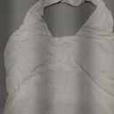 SUUKSESS Women Deep V Built in Bra Cowl Halter Tops Going Out Open Back Tank Tops (X-Small, White)