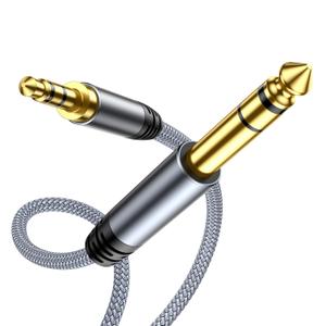 Highwings 1/4 to 1/8 Cable Stereo Audio Cable 10FT, 6.35mm 1/4" Male to 3.5mm 1/8" Male TRS Bidirectional Stereo Audio Cable Jack for Guitar, Home Theater Devices, Speaker and Amplifiers