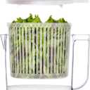 BINO | Salad Spinner - 2.6 Qt | Small Manual Lettuce Spinner with Built-in Draining System | Salad Spinner, Colander, and Water Pitcher in One | Fruit & Vegetable Basket Colander | Kitchen Gadgets