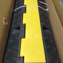 Reliancer 3 Pack Dual Channel Rubber Cable Protector Ramp 2 Channel Traffic Speed Bump 11000lbs Capacity Heavy Duty Driveway Hose Cover Ramp Cord Track Protector Wires Concealer w/Flip-Open Top Cover