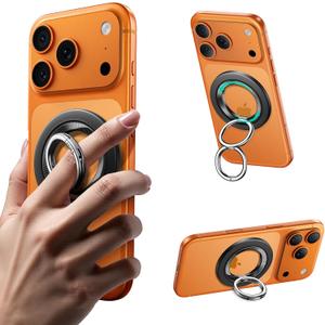 ESR for MagSafe Phone Grip, Dual-Side Magnetic Phone Grip,360 Adjustable Thin Magnetic Ring Holder Stand,for iPhone 17 16 15 14 13 12, Samsung,All Phones, MagSafe Accessories (2 Metal Rings Included) (Black)