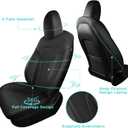 Seat Covers Fit for Model Y 2020–2024 7-Seater, Custom Full Set for Three Rows, Waterproof Leatherette, Breathable & Easy Installation – Black (Not Fit 2025/2026)
