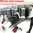 Heavy Duty Stacking Chair Dolly, Holds 12 Chairs, 21 x 42 x 52 inches