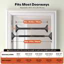 Sportneer Pull Up Bar: Strength Training Chin up Bar No Screws - Adjustable 29.5''-37''(75-94cm) Width Locking Mechanism Pull up Bar for Doorway - Max Load 440lbs for Home Gym Upper Body Workout, Non-slip
 Black