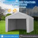 10 x 20 ft Carport Canopy Replacement Cover+Sidewall, Heavy Duty Waterproof&UV Protected Garage Tent Shelter Tarp, Tear-Resistant Car Shed Tarpaulin Cover with Ball Bungees (Frame Not Included) Grey, 10X20 Top Cover+ Sidewall