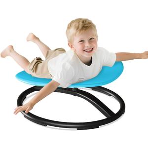 21" L  19" W Large Size Spinning Chair for Autistic Kids, Toddler Sensory Spinning Chair, Sensory Toys Gifts for Kids with Autism & ADHD, Sit and Spin Training Body Coordination, Azure Rounded Shape