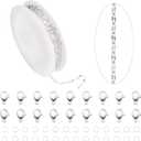 Pandahall 16.4 Feet Stainless Steel Chains Silver Dapped Chains Metal Silver Jewelry Chain Craft Necklace Chain for Jewelry Making with Jump Rings Lobster Clasps