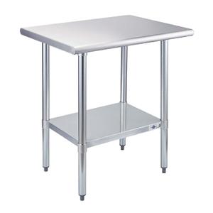 Profeeshaw Stainless Steel Prep Table 30x24 Inch NSF Commercial Work Table with Undershelf Heavy Duty Table for Kitchen Restaurant Home Hotel (24''x30'', No Backsplash)