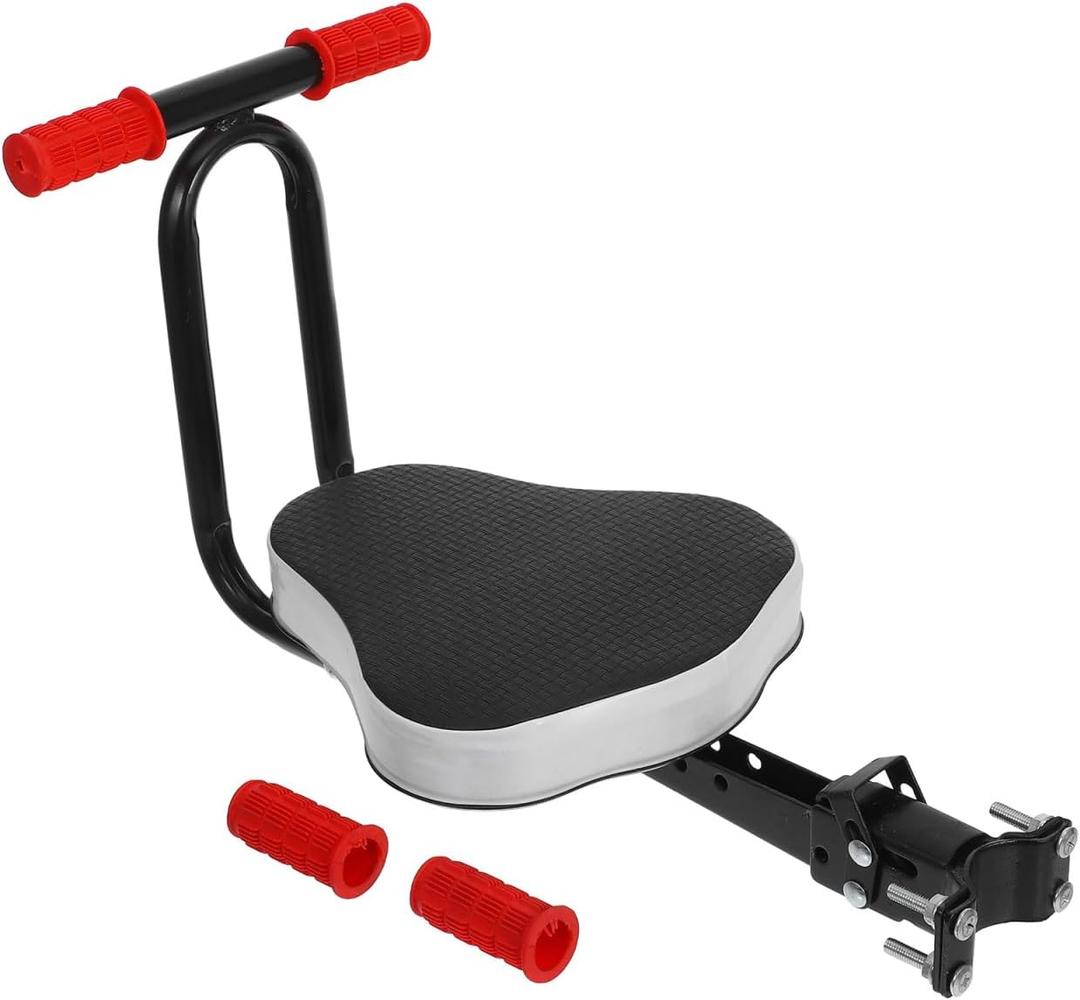 1pc Boy Girl Bike Seat Adjustable Foldable Front Seat Chair for Boy Girl Electrocar Front-loading for Fun Bike Rides Black