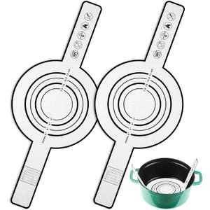 Patelai 2 Pieces Silicone Baking Mat for Dutch Oven Bread Non-stick Mat with Long Handle 8.3 Inch Reusable Silicone Baking Sheets Heat Resistant Bread Pad for Dough Pastry(Black)