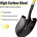 VNIMTI Heavy Duty Gardening Shovel, 56 Inch Round Blade with Fiberglass Handle (Yellow)