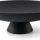 LIN CHUAN Large Decorative Bowl, Modern Resin Pedestal Bowl for Home Decor, Stylish Fruit Bowl for Kitchen Counter, Chic Key Holder for Entry Table, Matte Black