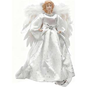 12-inch Lighted Angel Christmas Tree Topper, Angel Ornaments for Xmas Tree Decor, Battery Operated with Warm White LED Lights, Home Holiday Party Decorations (1pcs)