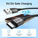 USB C Charger Cable 1m 3.1A Type C Cable Fast Charging, Braided USB A to USB-C Phone Charger Cable USBC for iPhone 16 15 Pro, Galaxy S25 S24 Ultra, Pixel 9, iPad Air, Switch, Steam