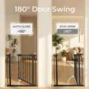 Extra Wide Baby Gate 67-71.6 Inch, Heavy Duty Safety Gate Indoor for Kids & Pets, Black Metal Dog Gate, Pressure Mounted No Drilling Pet Gate for Large Openings, 30 Inch Tall