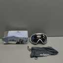 Ski Goggles Snowboard Goggles for Men Women Adults Youth,Over Glasses OTG/100% UV Protection/Anti-fog/Wide Vision (A01-white/Silver(vlt 13.8%))