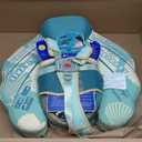 Mambobaby Float Add Tail Baby Swim Float with Canopy Solid Pool Infant Swim Trainer Swimming Training Lying Air Free Water Floats Non-Inflatable Waist Swim Ring for Toddlers (Shell - Green)