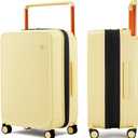 Mixi Large Capacity Expandable Luggage Suitcases With Spinner Wheels,Upgrade Wide Handle PC Hardshell Rolling Travel Suitcase with TSA Lock, Checked-Medium 24-Inch, Lark Yellow