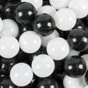 TRENDBOX Ball Pit Balls 100 - Macaron Colors Balls for Ball Pit, Play Tent Baby Playhouse Pool Birthday Party Decoration (F-Black&White)