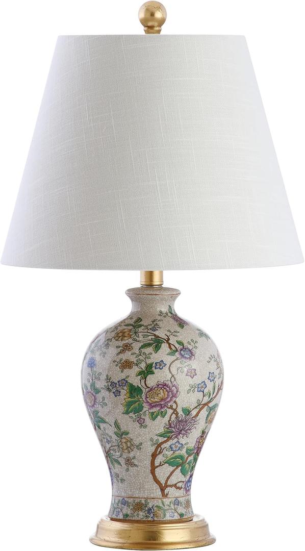 JONATHAN Y JYL3009A Grace 24" Floral LED Table Lamp Classic Cottage Bedside Desk Nightstand Lamp for Bedroom Living Room Office College Bookcase LED Bulb Included, Multicolor