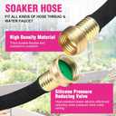 Round Soaker Hose, 1/2 Inch x 150 FT, Heavy Duty Leak-Proof Brass Connectors, Premium Upgraded Material, Efficient Root Watering & Water Saving, Easy Installation for Garden, Lawn & Plants