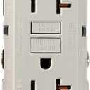 Leviton 20A-125V Extra-Heavy Duty Hospital Grade Non-Tamper-Resistant Duplex Self-Test GFCI Receptacle, GFNT2-HGT, Light Almond
