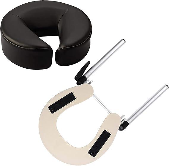 HOINCO Massage Headrest  Aluminum Adjustable UShaped Pillow for Bed & Face Cradle  Beauty Spa Equipment