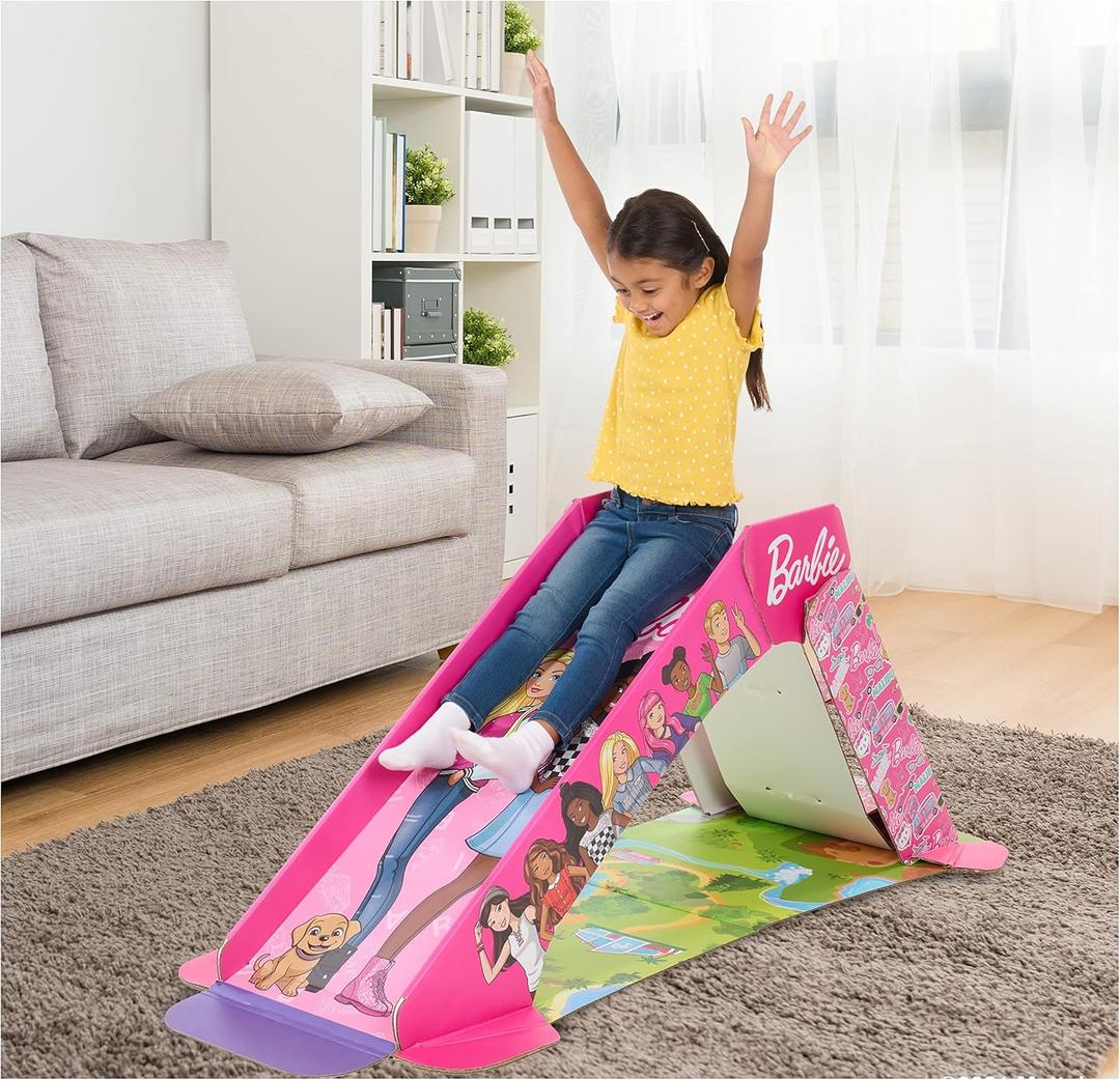Pop2Play Barbie Indoor Slide for Toddlers  Safe and Sturdy for Kids Up to 50 Lbs  Easy to Store Pop Up Slides Multicolored