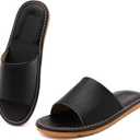 Sandals Women Men, Genuine Leather Slippers, House Slippers for Women Indoor Outdoor, Unisex Soft Flat Sandals