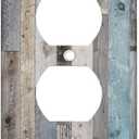 Farmhouse Outlet Covers Wall Plate Cover 2-Gang Electrical Farmhouse Decorative Light Switch Cover Plates Vintage Rustic Outlet Cover for Kitchen Home Bedroom Decor