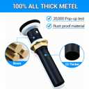 Matte Black Bathroom Sink Faucet Waterfall - Single Handle Vantiy Faucet 1 or 3 Holes 4 inch with Pop up Drain